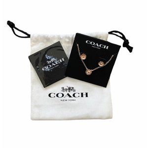 Coach Open Circle Necklace and Tea Rose Stud Set